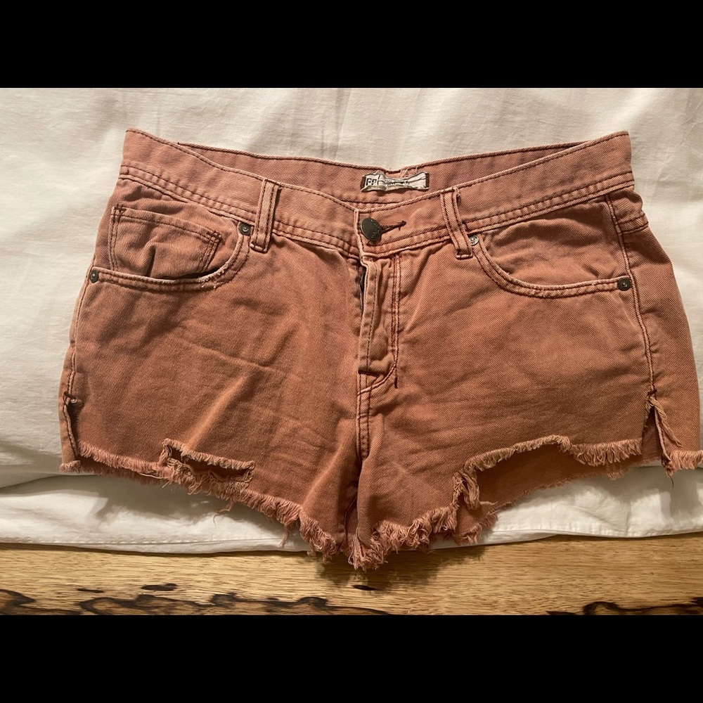 Free People Rose Pink cutoff Denim Jean Shorts
